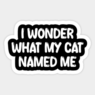 i wonder what my cat named me Sticker